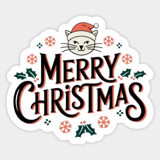 Merry Christmas Cat Sticker